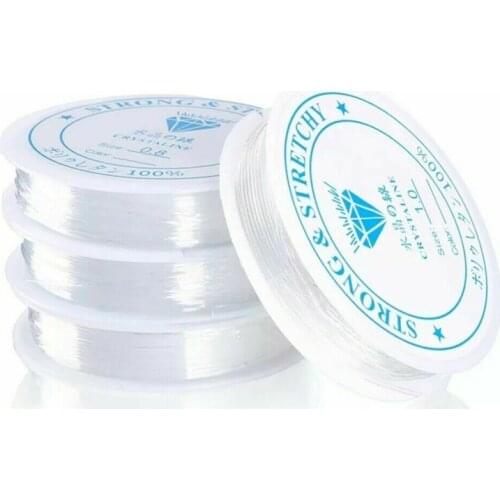 1Roll Plastic Crystal DIY Beading Stretch Cords Elastic Crystal Jewelry Beading Line for Necklace Bracelet Jewelry Making