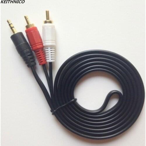 1PC 3.5mm Male Audio Video Extension Cable TO 2 Dual RCA Male Plug Adapter Cable Stereo DVD TV AV MP3 Wire Cord