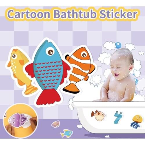 10PCS Children Bath Decals Shower Waterproof Cartoon Digital Educational Toys Bathroom Baby Bathtub Non-slip Stickers