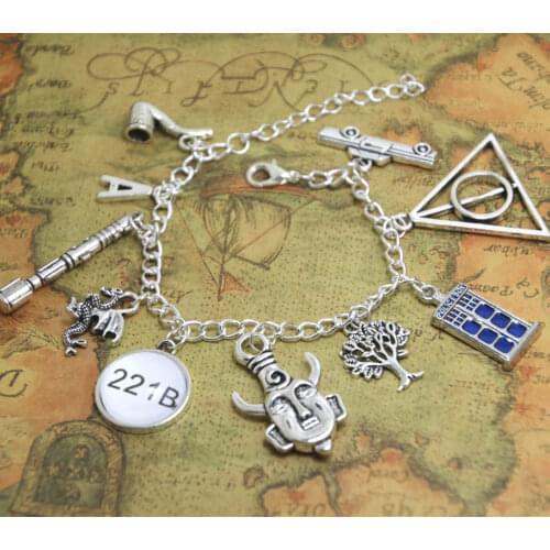 12pcs MULTI-FANDOM Charm Bracelet Ultimate Fangirl Charm Bracelet , Multi-Fandom Jewelry Fangirl Jewelry
