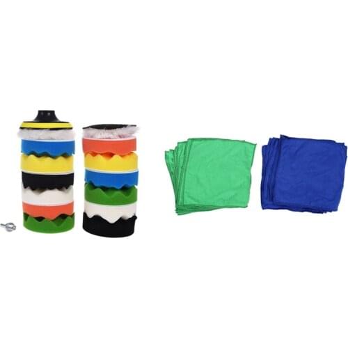 16 Pcs Polishing Buffing Pad Auto Car Polishers and Buffers Wax & 20 Pcs Cleaning Cloths Wash Towel Duster