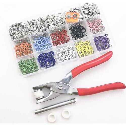 200Sets Colorful 9.5mm Metal Prong Snap Buttons Fasteners Press Studs Poppers Baby Romper Buckle Snap With/ without Pliers MMHXQ