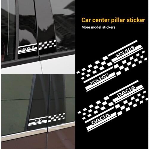 2x Car Sticker Window B Pillar Trim for Renault DACIA Duster Megane Zoe Koleos Fluence Captur Kadjar Sandero Scenic Logan Loguna