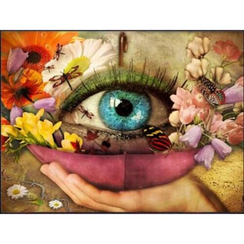 5d Diamond Painting Eye Mosaic Cross Stitch Flower DIY Diamond Embroidery Landscape Handicraft Home Decor GJ07