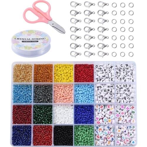 Acrylic Letter Bead Glass Beads Mixed Model Set Bracelet Making String Beads Materials DIY Ornament Accessories
