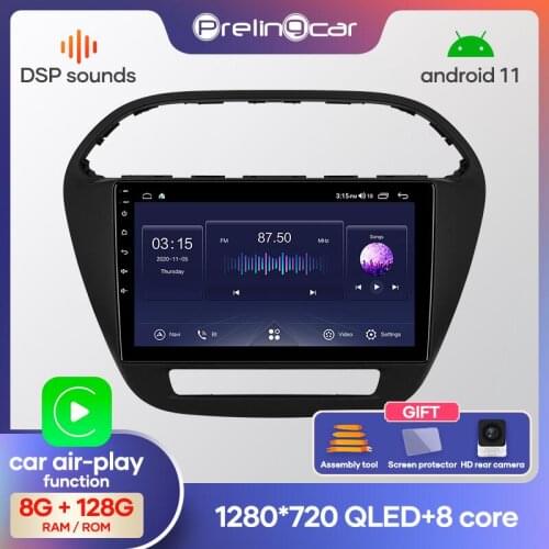 Prelingcar Android 10.0 NO DVD 2 din Car Radio Multimedia Video Player Navigation GPS For Tata Tiago Tiagr Zica 2016 18 2020 DSP