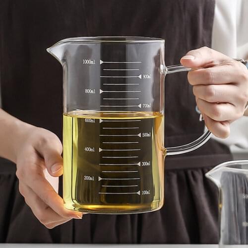 Large Glass Measuring Cup Borosilicate Glass Kitchen Liquid Measuring Jug Glass Cup with Measurement Scale Kitchen Accessories
