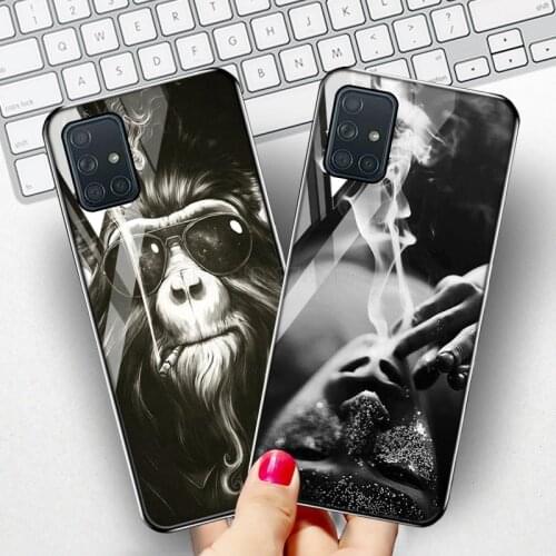 Case For Samsung A51 Cases Tempered Glass On Samsung A51 4G SM-A515F 5G SM-A516F M40S Hard Back Cover Luxury Protective Capa