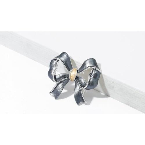 Cring Coco Elegant Enamel Red Bow Brooches Pin Women Alloy Party Jewelry Casual Brooch Pins New Years Gifts for Girls Dress