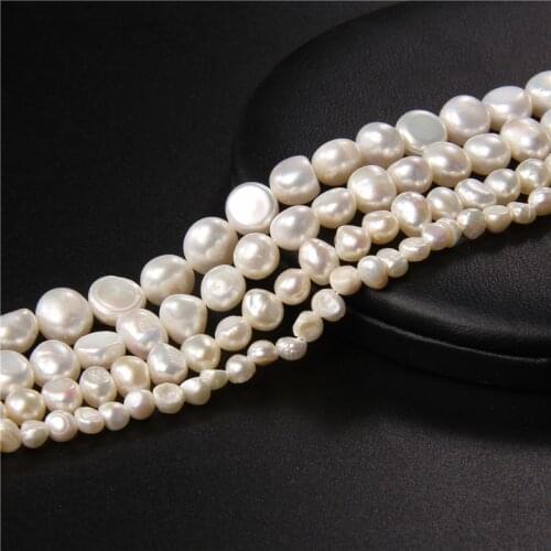 4-9mm Wholesale 100% Freshwater Pearl Beads White Natural Round Baroque Pearl Beads For Jewelry Making DIY Bracelet Necklace14"