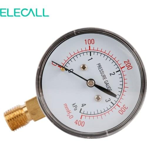 ELECALL High Quality YE-60 0-4KPA Air Diaphragm Pressure Gauge Phosphor Bronze Film Box Pressure Gauge Positive Pressure Meter