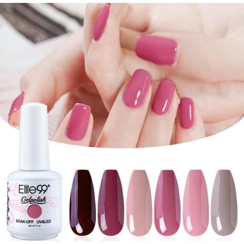 Elite99 6 pieces/Set 8ml Gel Polish with Gift Box Pure Color Gel Nail Polish Soak Off Glitter Nail Art Manicure UV Gel Varnishes