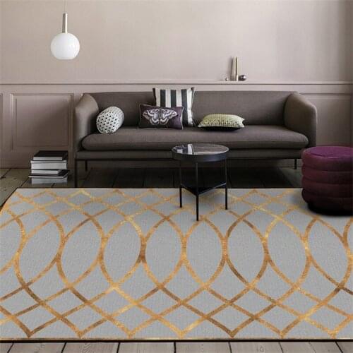 Geometric gold Dark gray Living room anti-slip door mat plush custom made carpet bedroom rug bathroom floor mat big size carpet