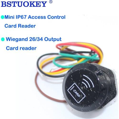 Mini RFID Proximity Card Reader IP68 Waterproof 13.56MHz Card Reader Wiegand26/34 for Access Control System
