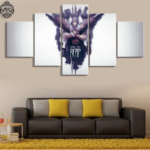 Wall Art Painting Canvas Printed 5 Panel Overwatch Reaper Game Poster Artwork Pictures Home Decor For Living Room Modern Cuadros