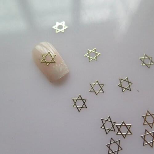 MS377-2 100pcs 6MM Gold Cute Star Metal Sticker Nail Art Metal Sticker Nail Art Decoration Non-adhesive Sticker