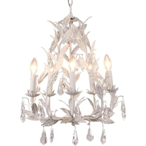 Neoclassical French style light luxury crystal chandelier restaurant American wrought iron bedroom mosaic lamp