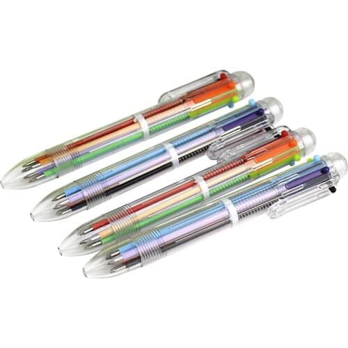 New Arrival 1pcs Novelty Multicolor Ballpoint Pen Multifunction 6 In1 Colorful Stationery Creative School Supplies