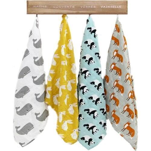 1Pcs Baby Blankets Boys/Girls Cute Cartoon Two Layers Multi-function Bibs Cloth Square Kerchief Breathable Infant Feeding