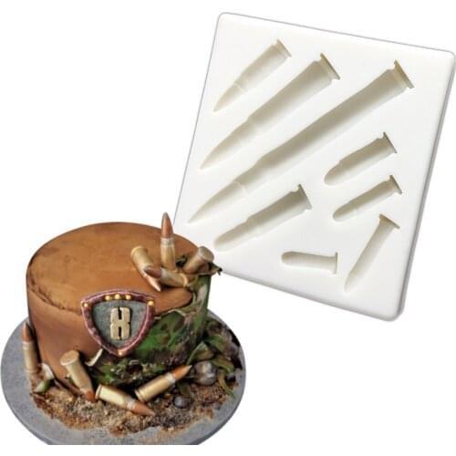 Wholesale 10 pcs Bullet Shape Silicone Mold Sugarcraft Chocolate Cupcake Baking Mold Fondant Cake Decorating Tools