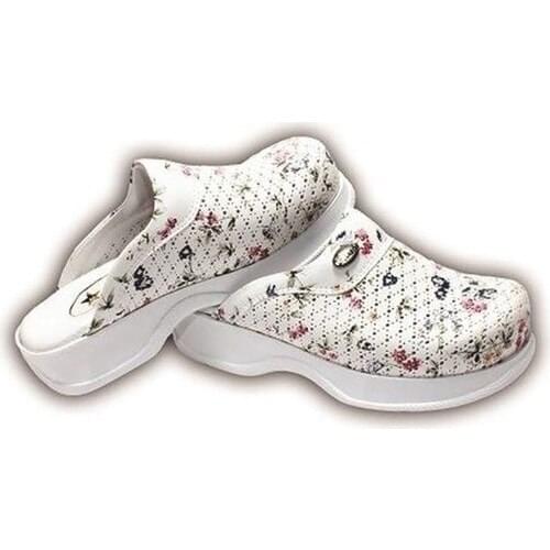 Original Sabo Slippers Navy Blue White Floral Hospital Nurse