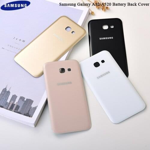 Original Samsung A52 A520 3D Glass Back Housing Battery Rear Door Cover Case Replacement Panel Shell Replair Parts With Logo