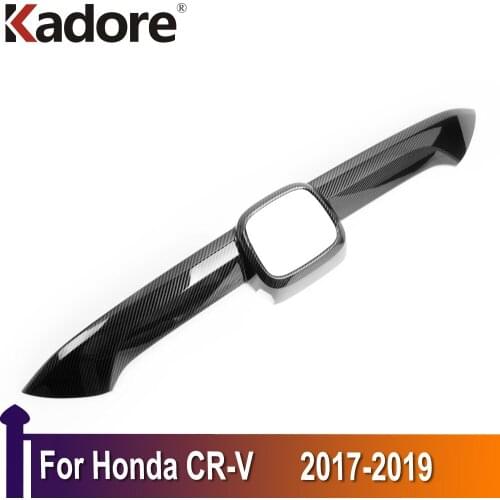 For CRV CR-V 2017 2018 2019 Carbon Fiber Front Grille Trim Racing Grills Around Logo Frames Decoration Car Accessories