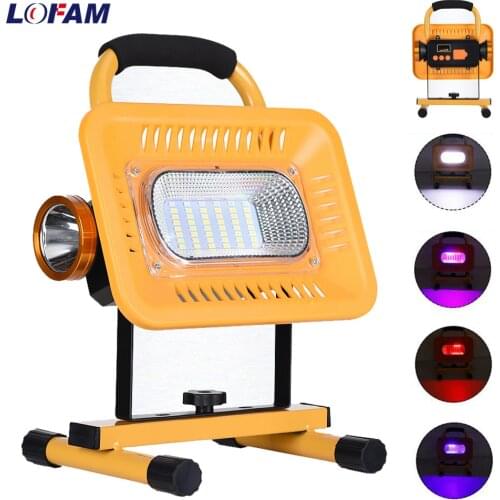 Rechargeable Floodlight Outdoor Flood Light Portable LED COB Work Light Spotlight Searchlight Camping Lantern Construction Lamp