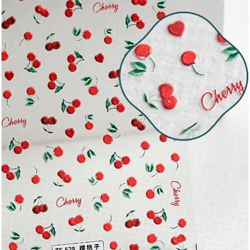 Peach design 3d nail sticker Japan Korea type DIY decal decoration tools for nail wraps Manicure Foils