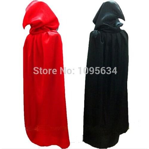 Plus size cardi free pp walson styles Red Black Stain Cape Hooded Halloween Costumes for Men Fantasia Fancy Carnival Maid Part