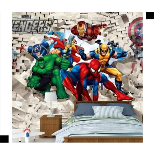 Custom 3D cartoon childrens room boy bedroom wallpaper background wall decoration painting
