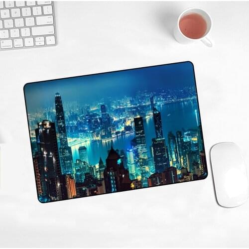 City Scape Hot Sell Gaming MousePad Anti-slip Anime Gamer Lovely Desk Mat Office Decoration Keyboard Pad Skipoem