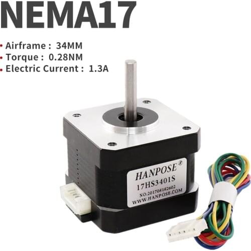 Micro 42 stepper motor Nema17 34MM 1.3A 12V two-phase four-wire Nema17 42 stepper motor 3D printing motor