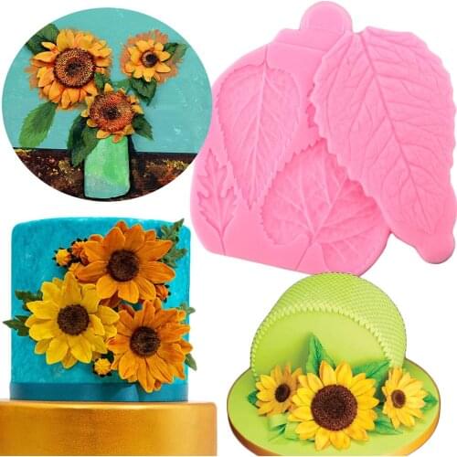 Sunflower Silicone Molds Daisy Leaves Fondant Cake Decorating Tools Chocolate Gumpaste Candy Polymer Clay Moulds