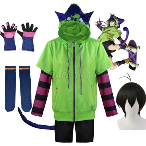 SK8 Miya Hoodies Cosplay Costume the Infinity SK Eight Miya Cosplay Costumes Wigs Jacket Tail Gloves Party Halloween Outfits