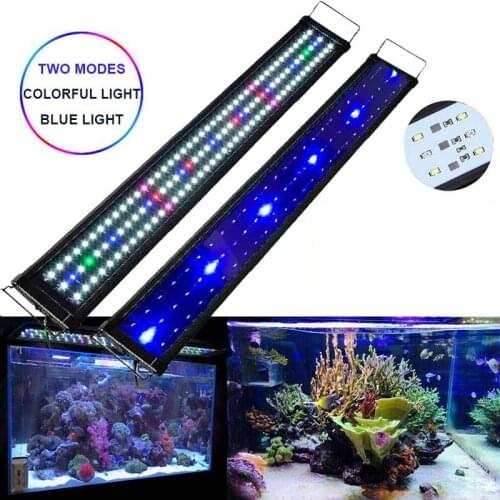 30-110cm LED Aquarium Light Multi-Color Full Spectrum Super Slim Fish Tank Aquatic Plant Marine Grow Lighting Lamp EU Plug