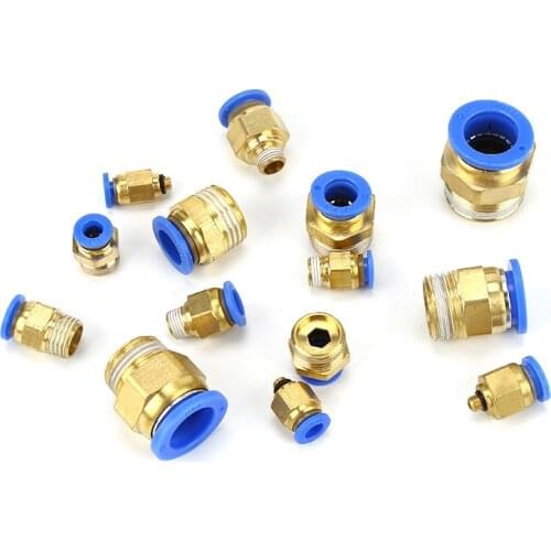 4mm 6mm Tube To M5 M6 M8 M10 M12 M14 Male Thread Straight One Touch Air Pneumatic Push In Pipe Fitting Quick Connector