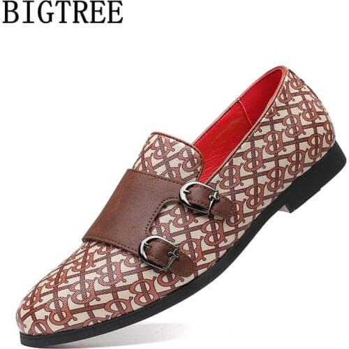 Double Monk Strap Shoes Mens Dress Shoes Coiffeur Italian Brand Men Shoes Leather Plus Size Fashion Slip Dress Loafers Men 2020