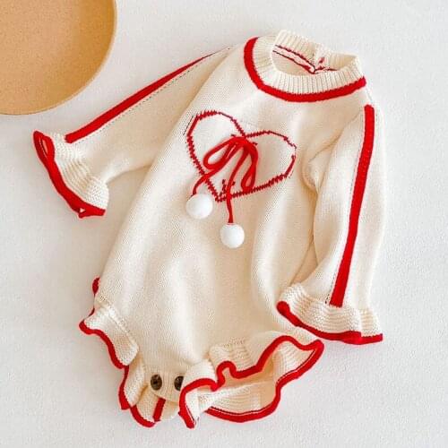 Spring Autumn Newborn Baby Girls Rompers Toddler Baby Girls Knitted Jumpsuit Infant Baby Clothes Overall Children Outfit