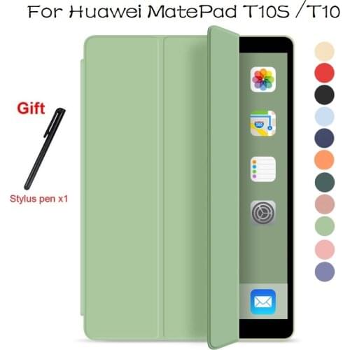 Tablet Leather Protective Cover For Huawei Matepad T10S 10.1 T10 9.7 Case AGS3-L09/ W09/ AGR-L09/ W09 Silicone Soft Smart Cover