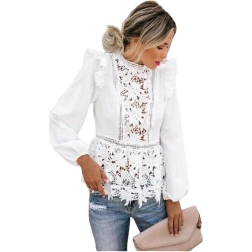 Womens fashion high street stand collar Lantern Sleeve comfortable new top