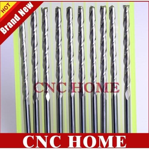 10 pcs 3.175*42MM 2 Flutes CNC Engraving Tools, Cutters, Solid Carbide Milling, Cutting Bits for Router Machine,PVC,MDF,Copper