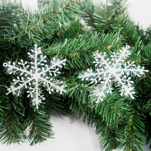 30Pcs White Snowflake Christmas Ornaments Holiday Festival Party Home Decor Decoration Navidad New Year Gift