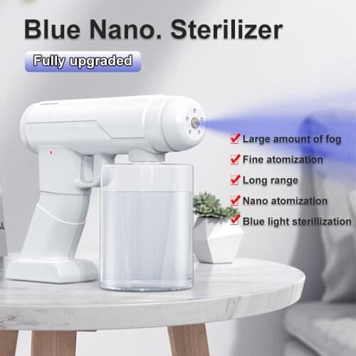 500ML Blu-ray Spray Gun Mist Wireless Usb Charging New Household Handheld Portable Atomizing Nano Disinfection Gun