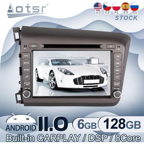 Android 11 For Honda Civic 2012+ Car Radio GPS Navigation Multimedia Video Player Stereo Audio Head Unit CD Tape Recorder
