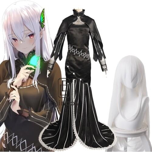 Anime Re Zero Echidna Cosplay Costume Re Life In A Different World From Zero Cosplay Costumes Wigs Women Cloak Outfit Dress