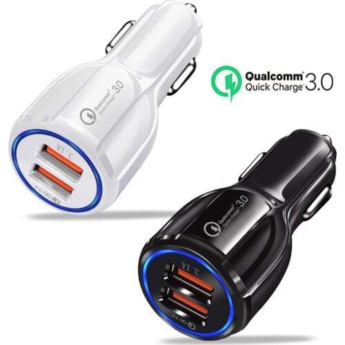Car Charger Usb Quick Charge 3.0 For Mobile Phone Dual Usb Car Charger Qc 3.0 Fast Charging Adapter Mini Usb Car Charger