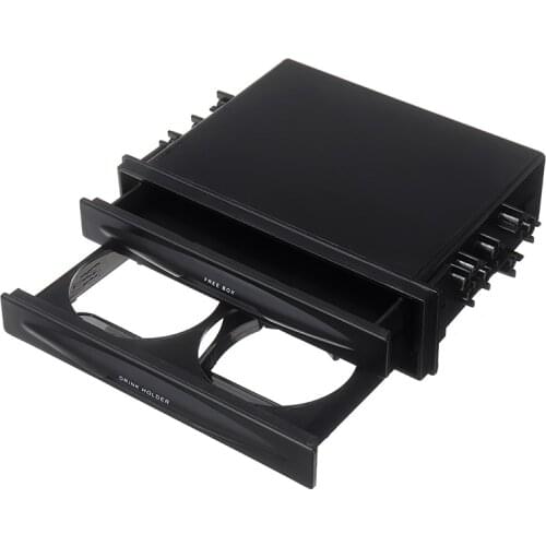 1pc Car 2 Layers Double DIN Radio Pocket Drink Cup Dual Hole Holder Storage CD Card Key Box Support For Auto Truck Boat Parts