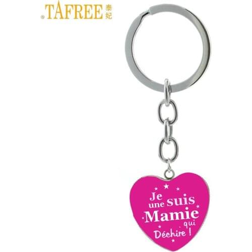 TAFREE hot sale Merci Maitresse keychain exquisite handmade je suis une mamie qui dechire key chain ring for teachers gift HP568