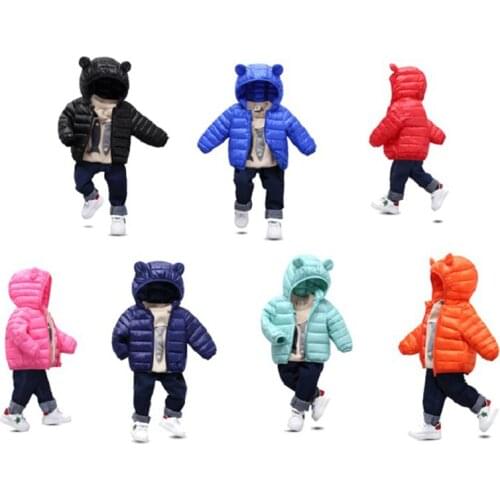 Child Down Padded Jacket Korean Version Autumn Winter Kids Boys Girls Cotton Hooded Down Jacket
